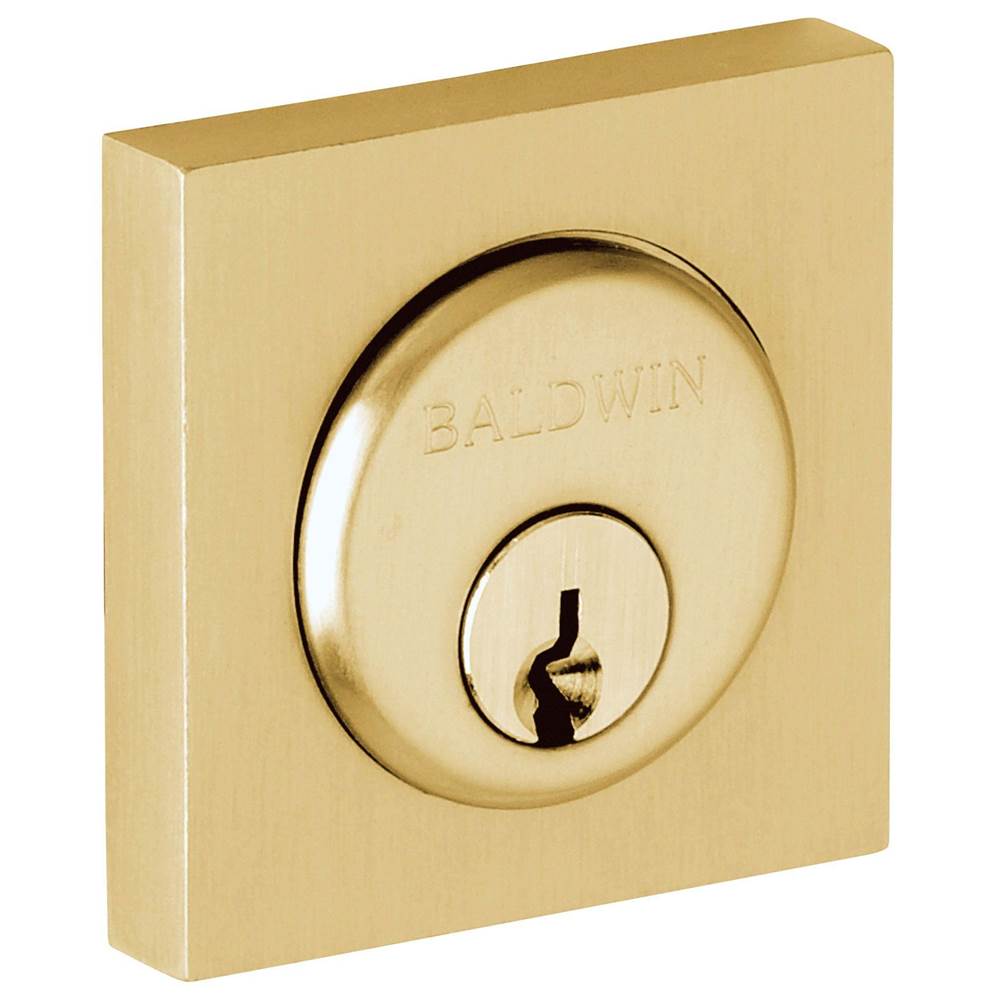 Baldwin - 6743 SQUARE CYL COLLAR - Satin Brass and Brown