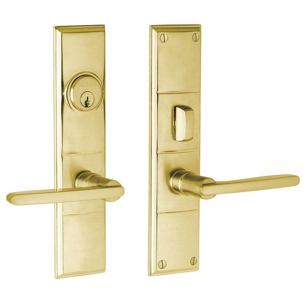 Baldwin - 6973 HOUSTON ENT TRM 190 - Satin Brass and Brown