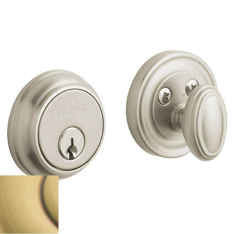 Baldwin - 8031 DEADBOLT 060 - Satin Brass and Brown
