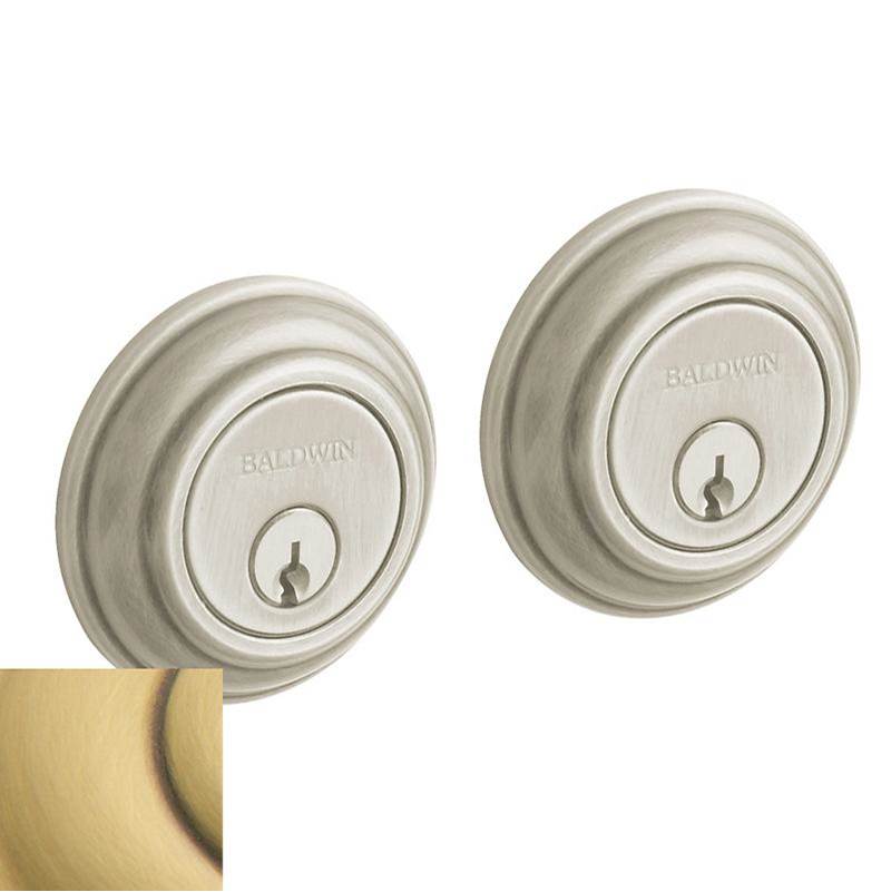 Baldwin - TRADITIONAL ADJ DEADBOLT - Satin Brass and Brown