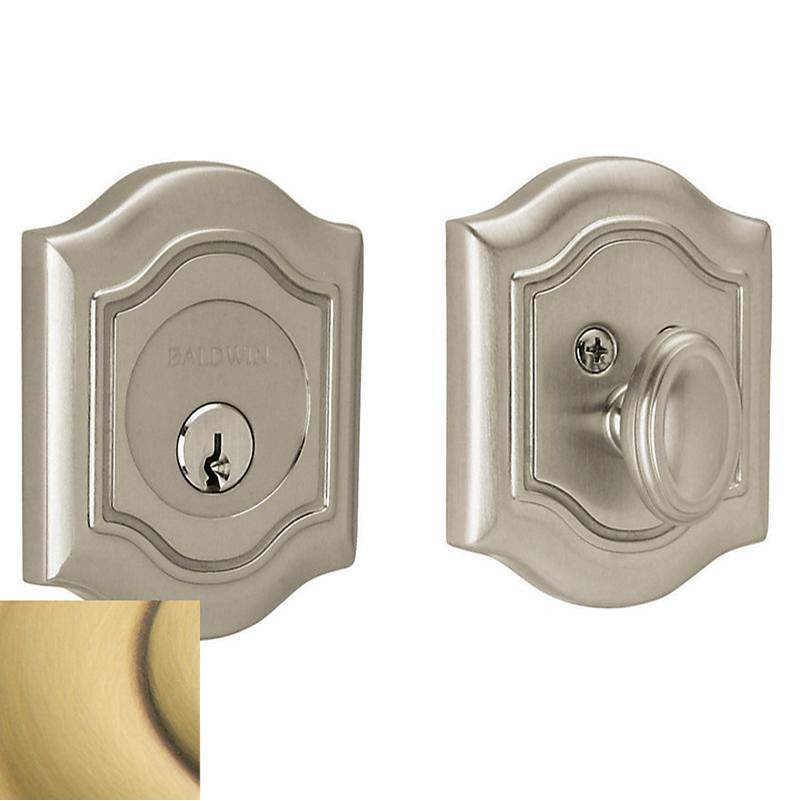 Baldwin - 8237 BETHPAGE ADJ DEADBO - Satin Brass and Brown