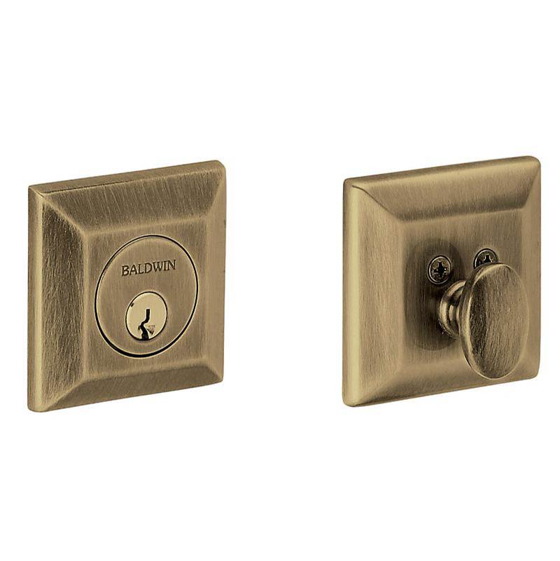 Baldwin - 8254 CODY ADJ DEADBOLT - Satin Brass and Black