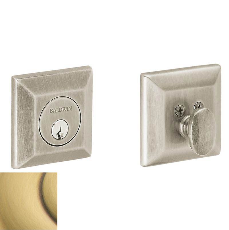 Baldwin - 8254 CODY ADJ DEADBOLT - Satin Brass and Brown