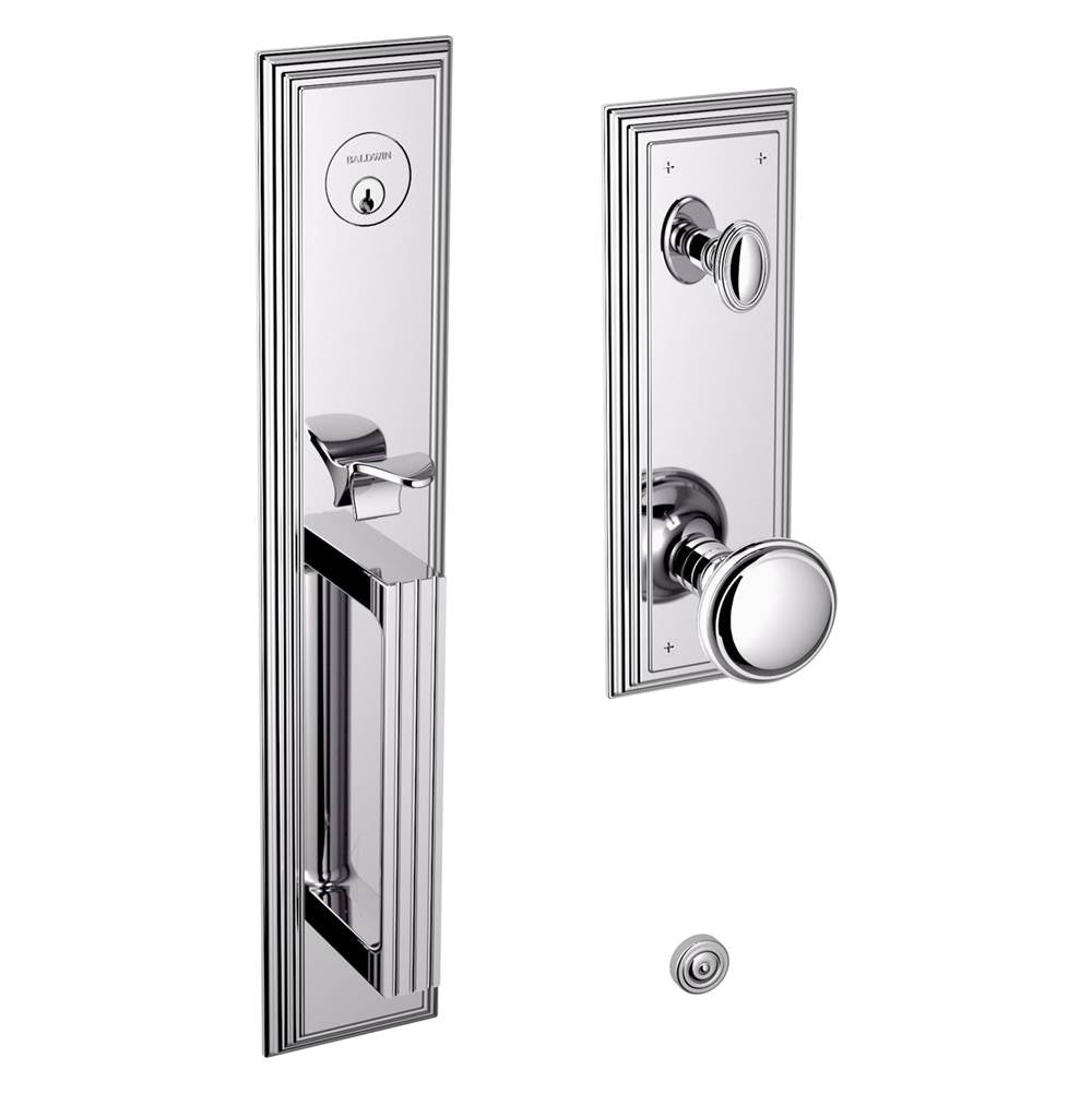Baldwin - Tremont Full Escutcheon - Emergency Egress - Single Cylinder less knob - Polished Chrome