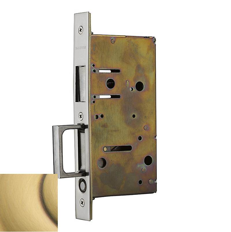Baldwin - 8603 POCKET DR STRIKE - Satin Brass and Brown