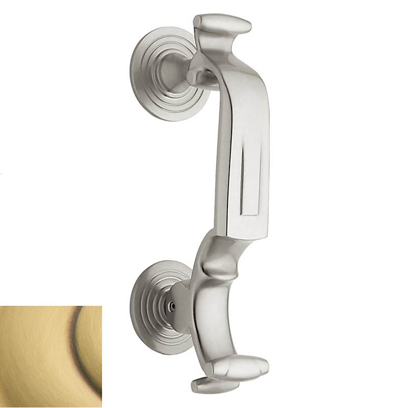 Baldwin - 0113 S DOOR KNOCKER 060 - Satin Brass and Brown