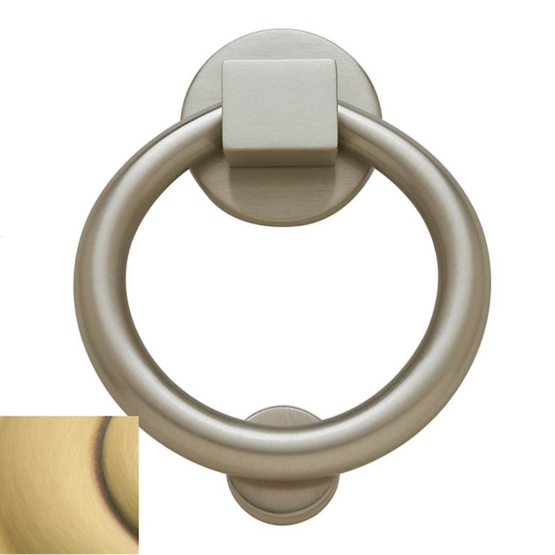 Baldwin - 0195 RING DR KNOCKER 060 - Satin Brass and Brown