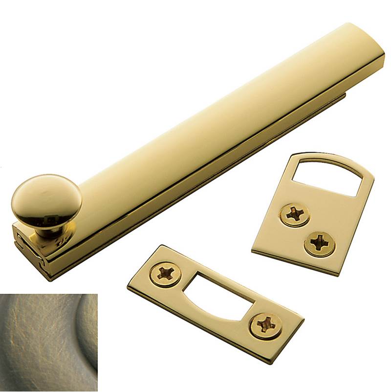 Baldwin - 0322 SURFACE BOLT 4 050 - Satin Brass and Black