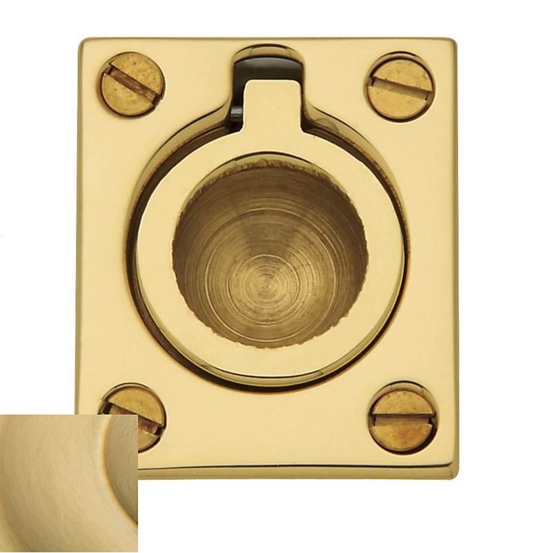 Baldwin - 0392 FLUSH RING PULL 044 - Lifetime Satin Brass