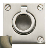 Baldwin - 0393 FLUSH RING PULL 050 - Satin Brass and Black
