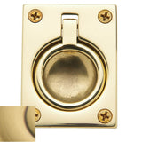 Baldwin - 0394 FLUSH RING PULL 060 - Satin Brass and Brown