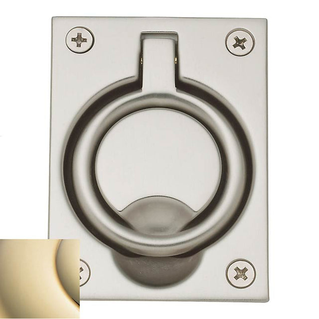 Baldwin - 0395 FLUSH RING PULL 003 - Lifetime Polished Brass