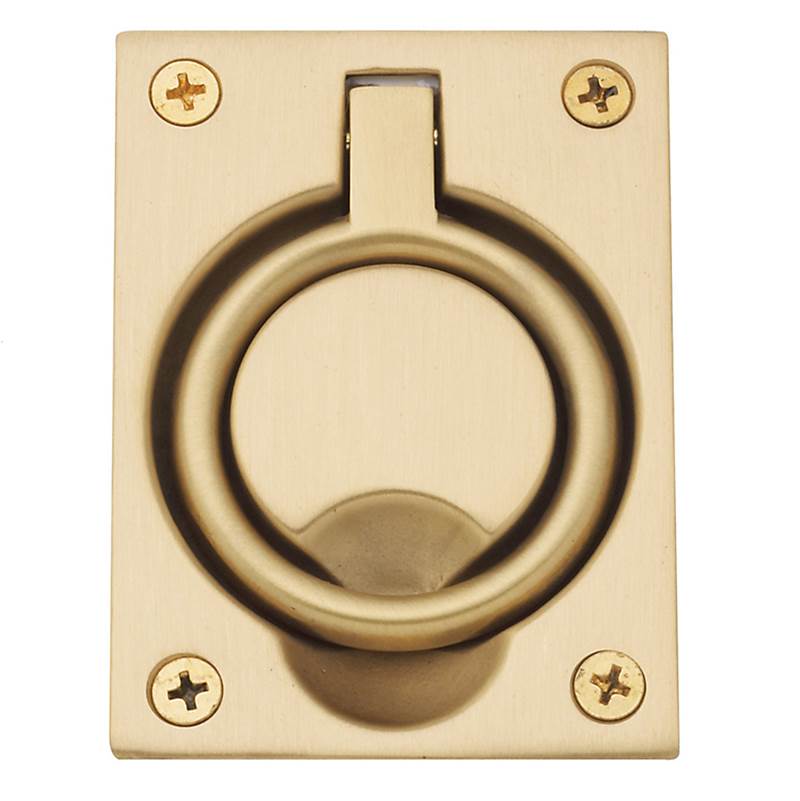 Baldwin - 0395 FLUSH RING PULL 044 - Lifetime Satin Brass