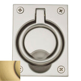 Baldwin - 0395 FLUSH RING PULL 060 - Satin Brass and Brown
