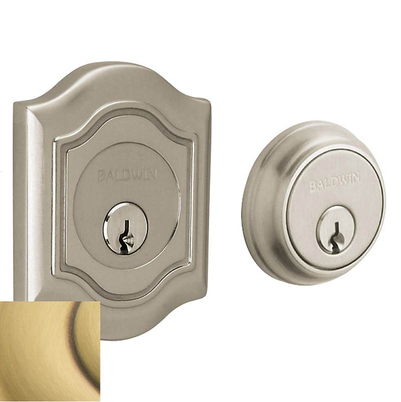 Baldwin - BETHPAGE ADJ DEADBOLT - Satin Brass and Brown