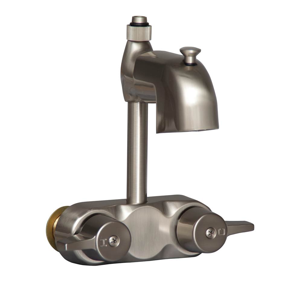 Barclay - Diverter Code Spout, Handles  & Nipple, Brushed Nickel - Brushed Nickel