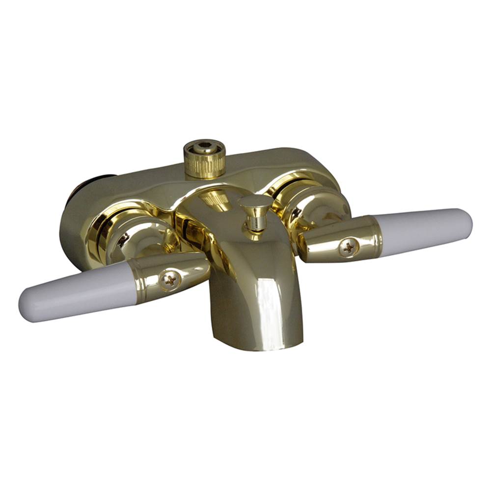 Barclay - Diverter Bathcock Spout 3/8''  Connection, Polished Brass - Polished Brass