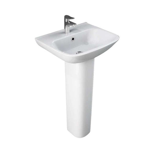 Barclay - Eden 450 Pedestal Lavatory 1-Hole, White - White