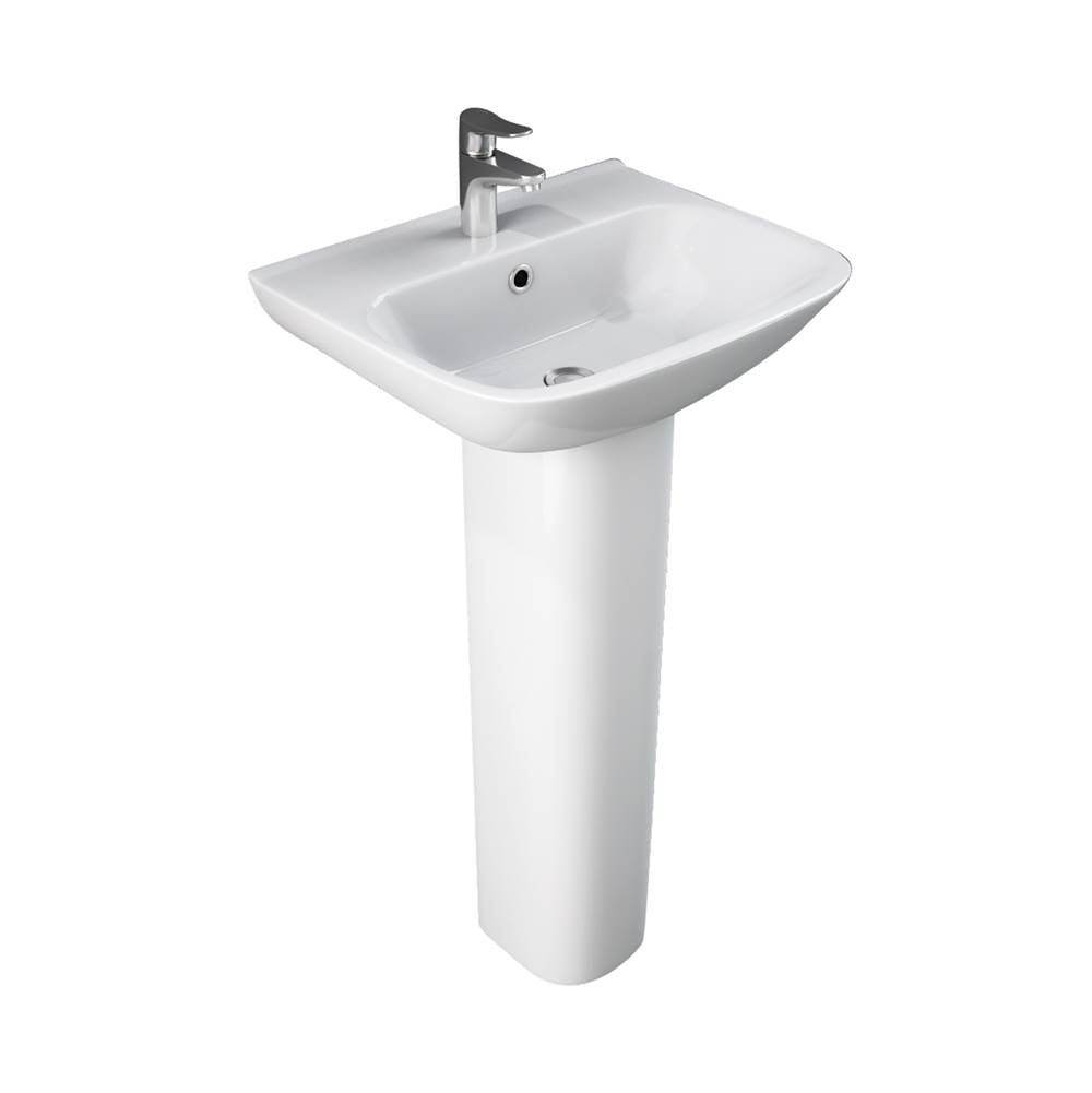 Barclay - Eden 450 Ped Lav Basin Only 1-Hole, White - White
