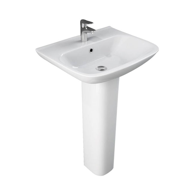 Barclay - Eden 520 Pedestal Lavatory 8'' Widespread, White - White