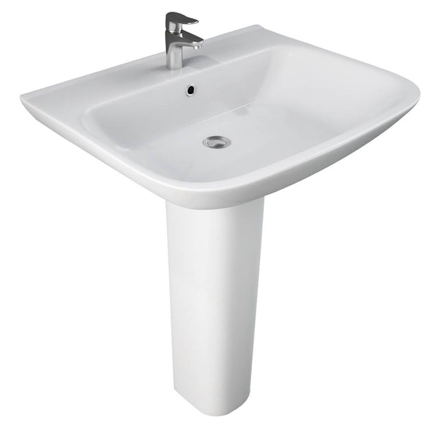 Barclay - Eden 650 Ped Lav Basin Only 8'' Widespread, White - White