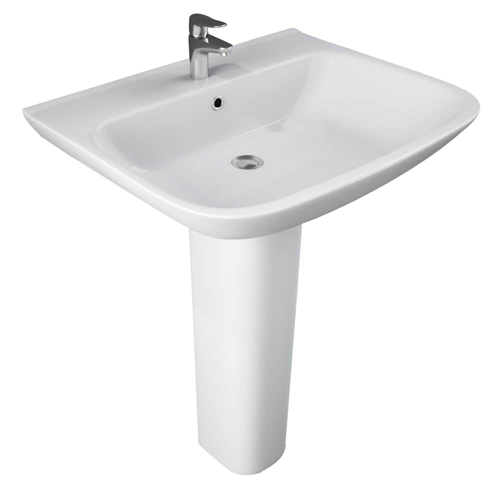 Barclay - Eden 650 Pedestal Lavatory 8'' Widespread, White - White