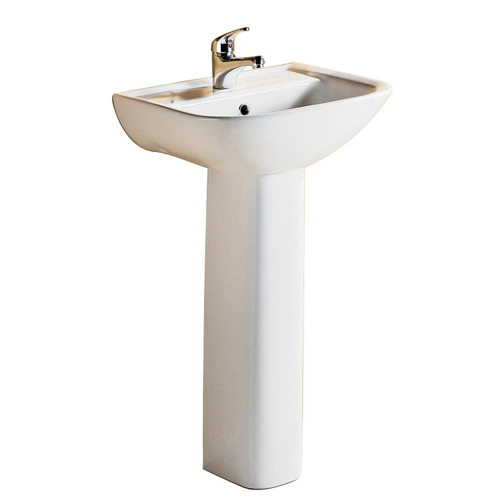 Barclay - Lara 510 Pedestal Lavatory 8'' widespread, White - White