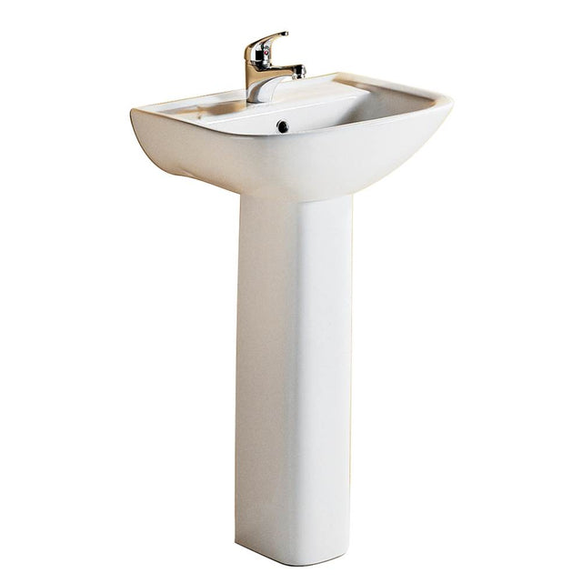 Barclay - Lara 510 Pedestal Lavatory 1-Hole, White - White