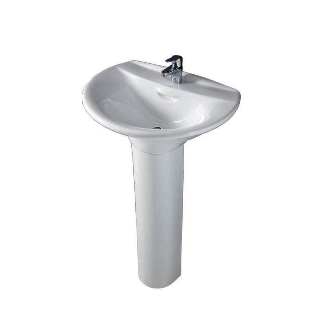 Barclay - Venice Ped Lav Column White - White