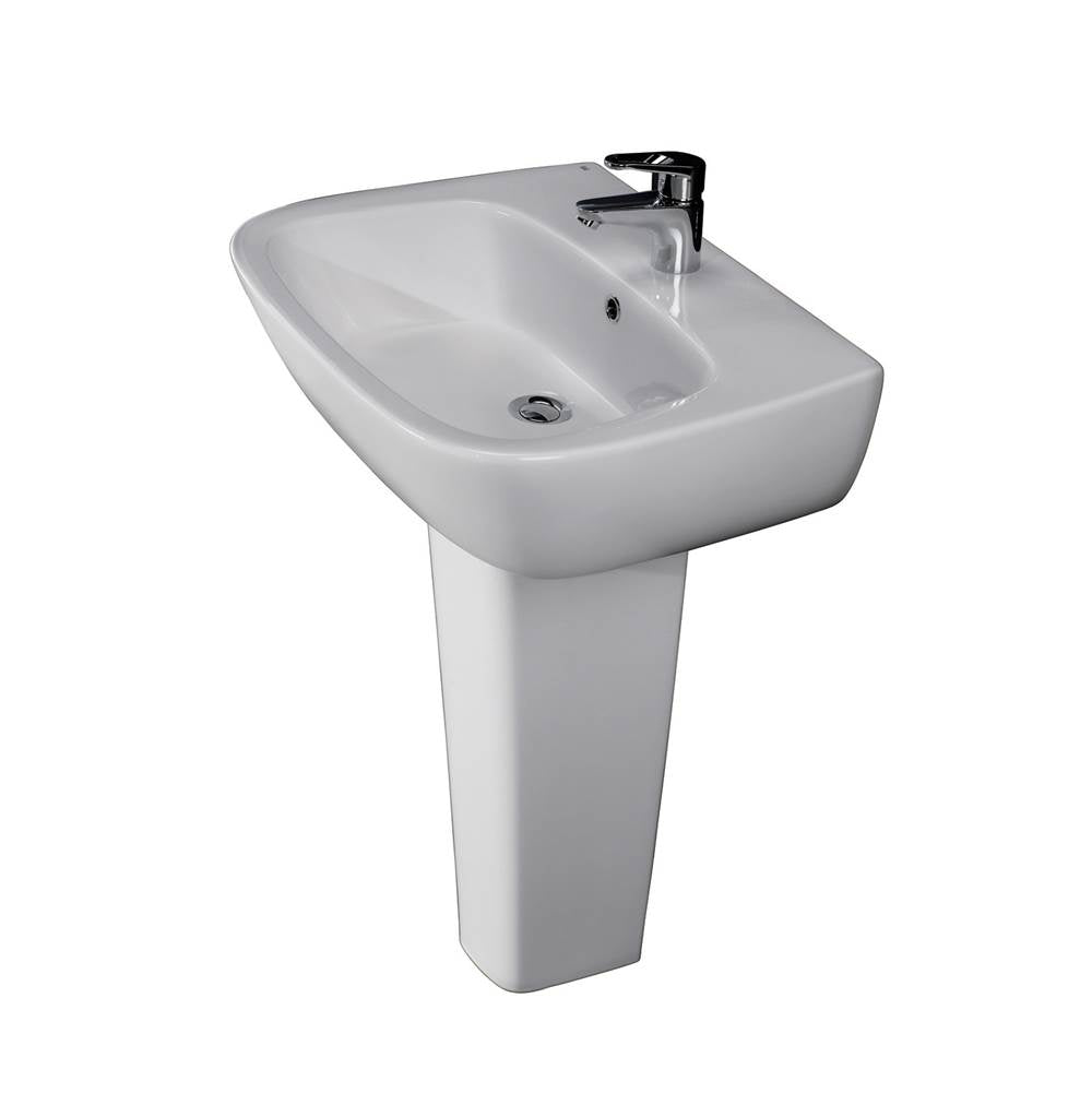 Barclay - Elena 500 Pedestal Lavatory 1-Hole, White - White