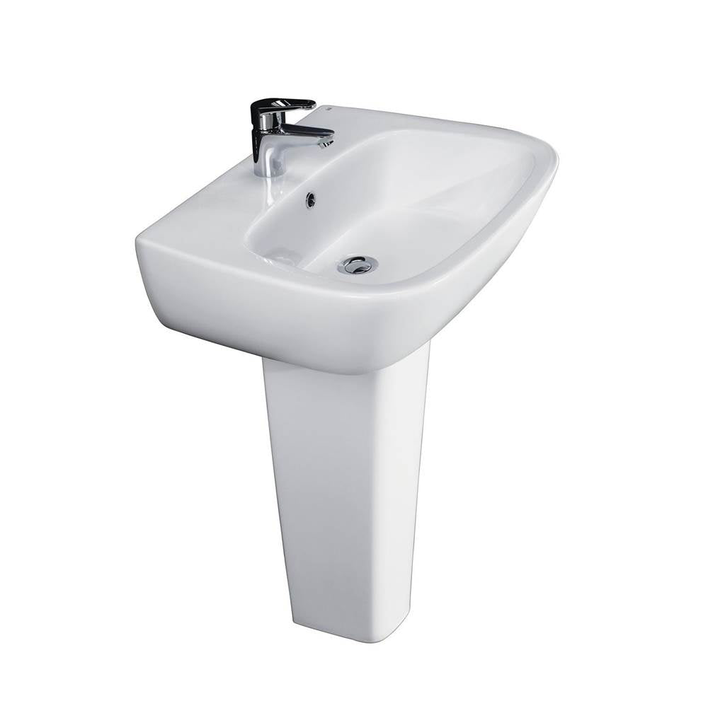 Barclay - Elena 500 Pedestal Lavatory 8'' Widespread, White - White