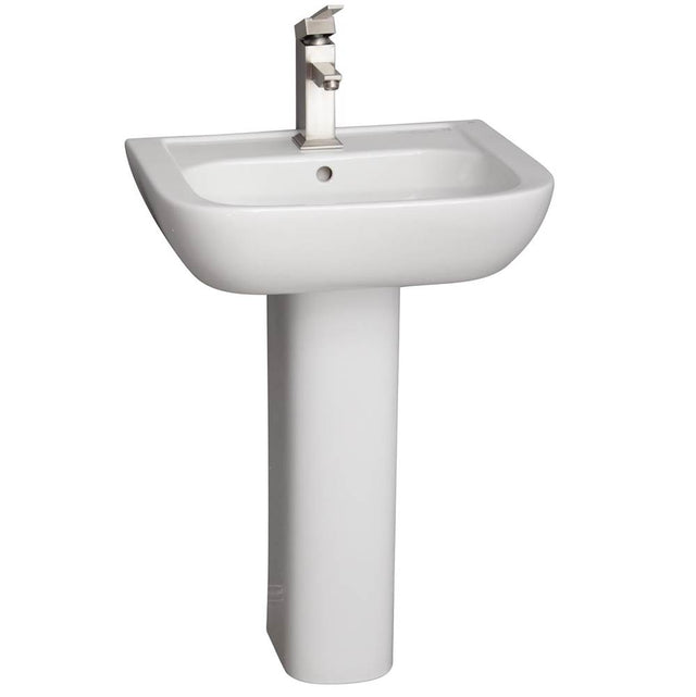 Barclay - Caroline 550 Pedestal Lavatory White-1 hole - White