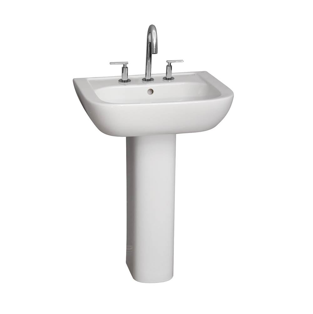 Barclay - Caroline 550 Pedestal Lavatory White-8'' Widespread - White