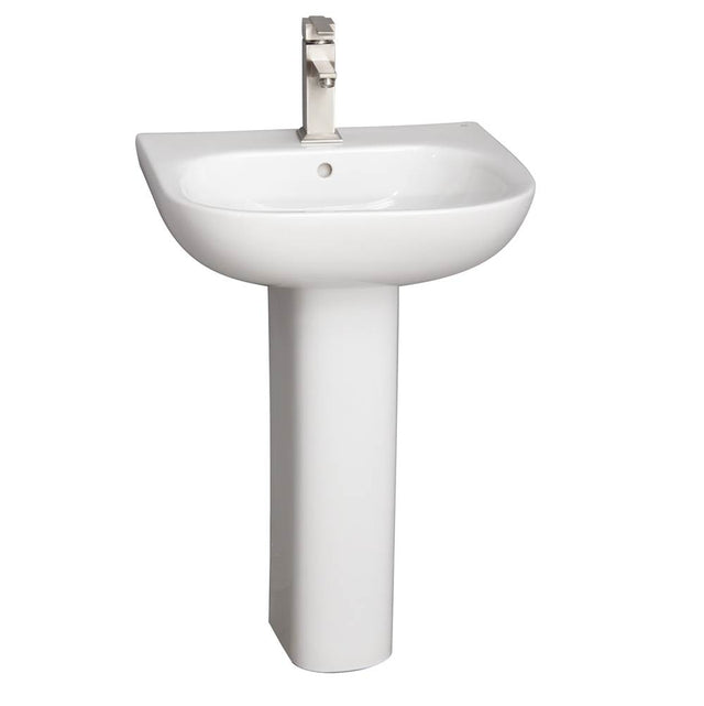 Barclay - Tonique 550 Pedestal Lavatory, White-1 hole - White