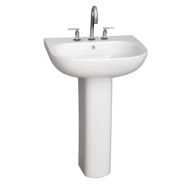 Barclay - Tonique 550 Pedestal Lavatory, White-8'' Widespread - White
