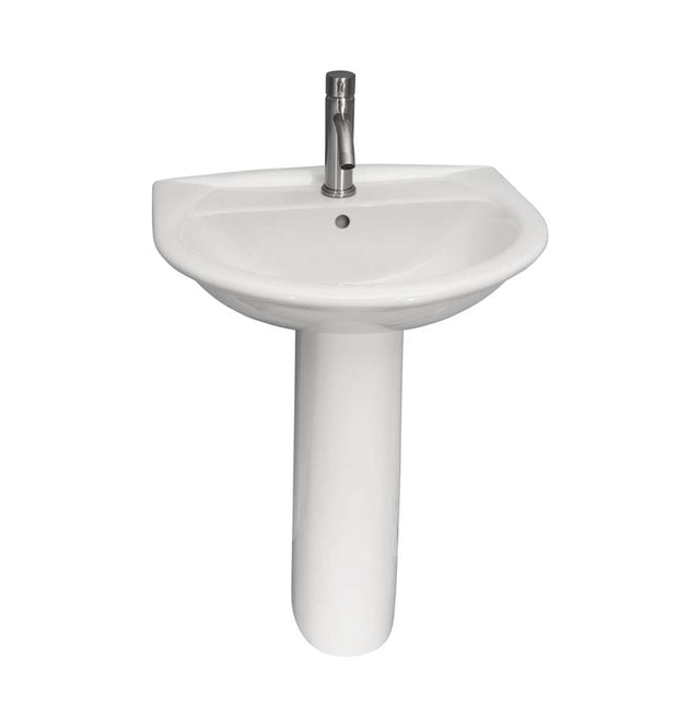 Barclay - Karla 505 Pedestal Lavatory 1-Hole, White - White