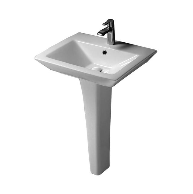 Barclay - Opulence 23'' Basin, White Rect. Bowl, 1 Hole - White