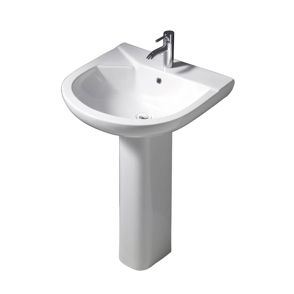 Barclay - Anabel 555 Pedestal Lavatory 8''cc, White - White