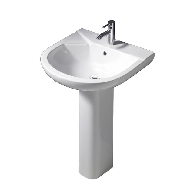 Barclay - Anabel 555 Pedestal Lavatory 8''cc, White - White