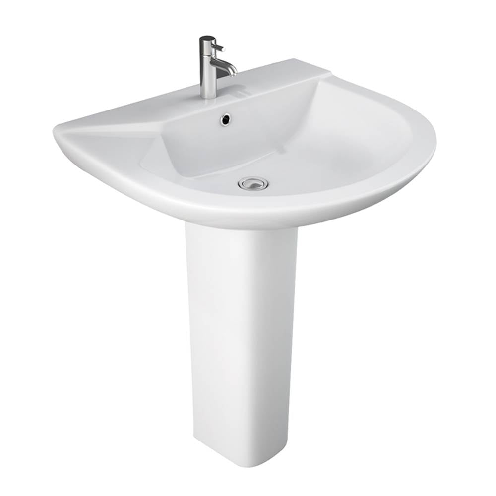 Barclay - Anabel 630 Pedestal Lavatory 8'' Widespread, White - White