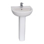 Barclay - Compact 500 Pedestal Lavatory 4'' cc, White - White