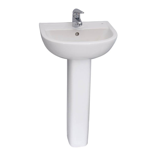 Barclay - Compact 545 Pedestal Lavatory 8'' cc, White - White