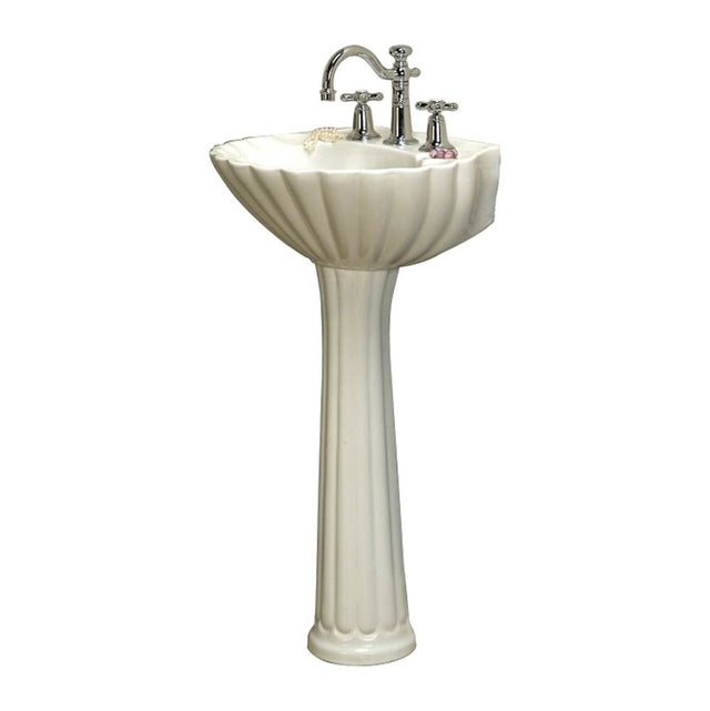 Barclay - Bali Pedestal Lavatory,  4''cc, Bisque - Bisque