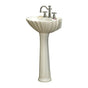 Barclay - Bali Pedestal Lavatory,  8''cc, Bisque - Bisque