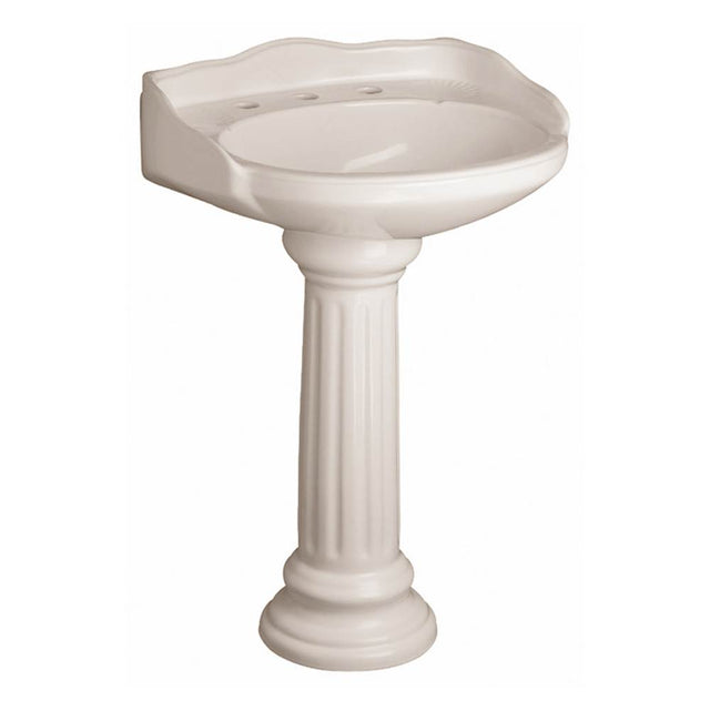 Barclay - Victoria Pedestal Lavatory,  8''cc, Bisque - Bisque