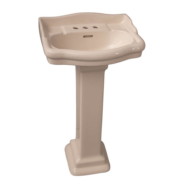 Barclay - Stanford 460 Pedestal Lavatory , 4''cc, Bisque - Bisque