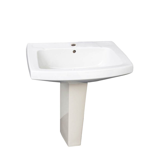 Barclay - Galaxy 28'' Ped Lav - White 1 Faucet Hole - White