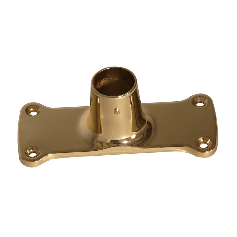 Barclay - Jumbo Rect Die Cast Flanges,  Pair, Polished Brass - Polished Brass