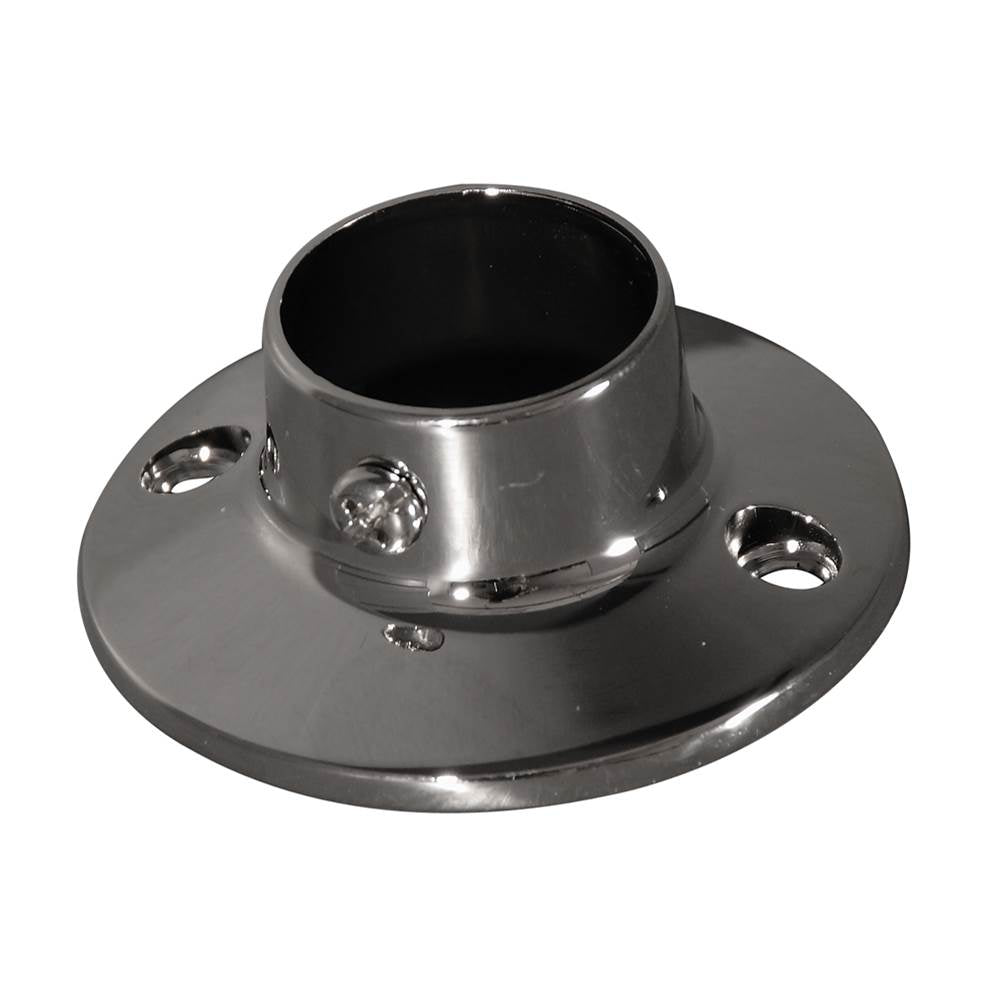Barclay - Heavy Round Die Cast Flanges,  Pair, Polished Chrome - Polished Chrome
