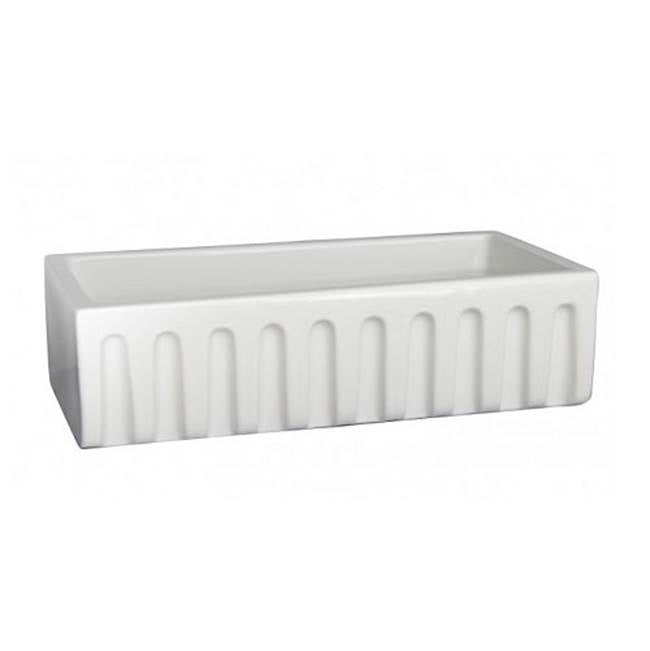 Barclay - Hillary 36'' Single Bowl Farmer Sink, Fluted Front, White - White